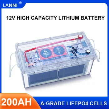 12V 200Ah LiFePO4 литиева батерия дълбоко цикъл е 12.8 V LFP литиево-железния литиево-йонна батерия на слънчева фотоволтаична енергия/UPS/инвертор