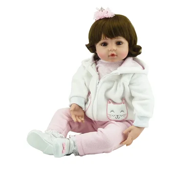 24-инчов кукла Bebe Reborn за малки Момичета, силиконова кукла ръчно изработени, меките плюшени играчки за игри