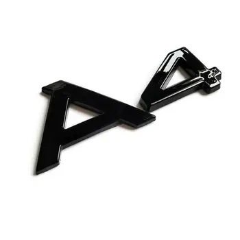 3D ABS Черна емблема на задния багажник, икона, стикер, стикер за автомобилни аксесоари Audi A4