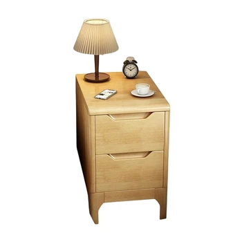 Домашен малка странична масичка от масивно дърво, Ултра-Тесни Прости нощни шкафчета, Мобилни и Модерни мебели за съхранение в спалнята, Спестявайки място за съхранение