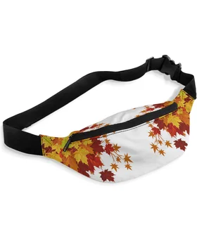 Есенни кленови листа Градиентные скута чанти за жени, мъжки пътни чанти през рамо, водоустойчив поясная чанта