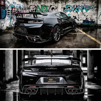 За Chevrolet Camaro 2016 2017 2018 2019 2020 Броня От Настоящето Въглеродни влакна За Предната част на Устните + Заден Дифузьор + Спойлер + Странични пола