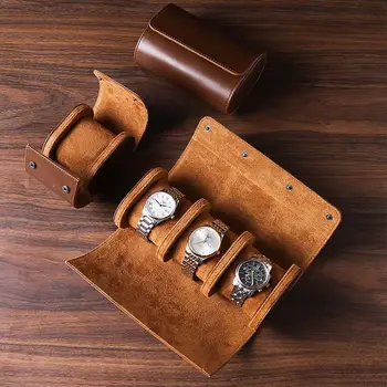 Кутия за часовник, кутия за съхранение, Кутия за часовници, Механични часовници, ковчег за орнаменти, Кутия за часовници, ръчно изработени, кафяв, черен, преносим