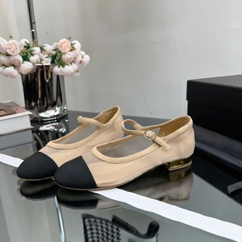 Мрежести Сандали Mary Janes на равна подметка от естествена кожа; Летни Дизайнерски обувки на нисък ток; Дамски обувки в Римски стил; Zapatillas Mujer