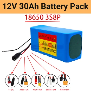 Нов комплект батерии Литиево-йонна 3S8P 12V 30Ah DC 30000mAh 12,6 V 30ah