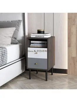 Ультраузкая 30-см нощно шкафче, мини-нощно шкафче за спалня, нощно шкафче с малки размери, лесен домашен модерен светлина, луксозен стил, малък